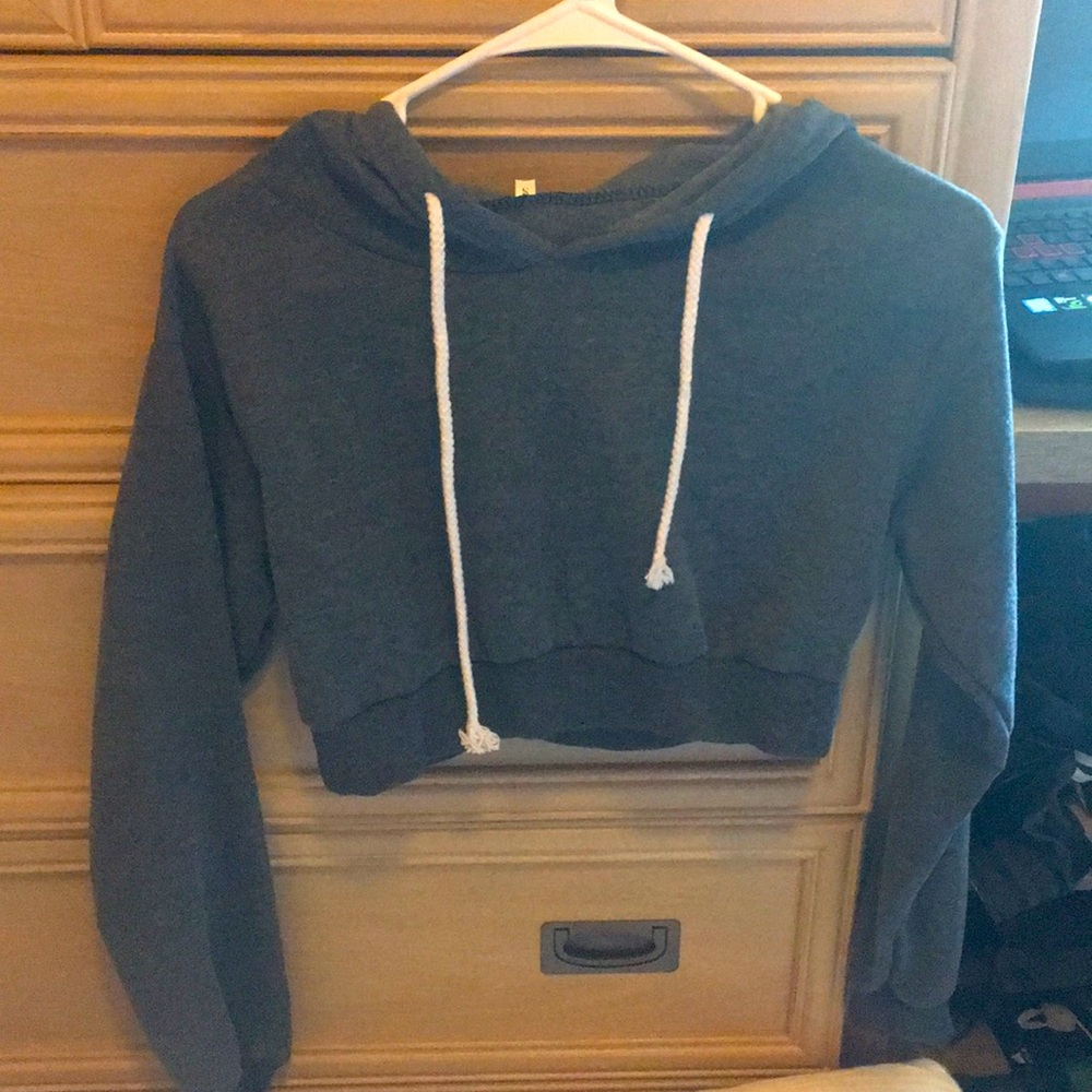 Dark gray cropped hoodie